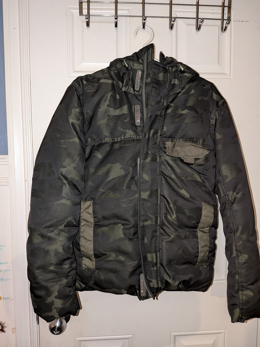 PUMA Streetstyle 480 Hooded Camo Down Jacket Puffer Green Men's Small NWOT